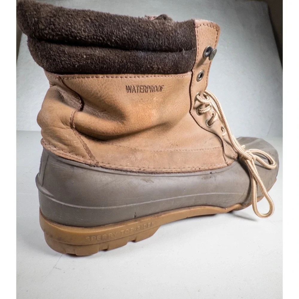Sperry Top Sider Duck‎ Boots Waterproof Brown Leather Men's Size 13